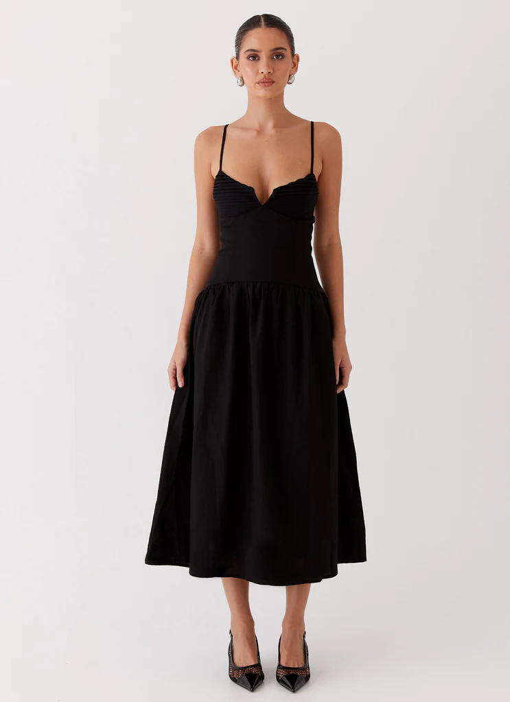 Vestito Maxi in Lino Louvelle - Nero