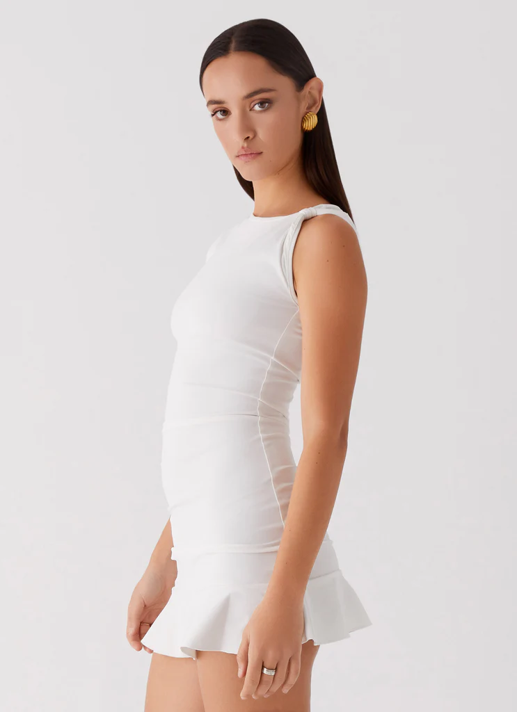 Katy Frill Mini Dress - Avorio