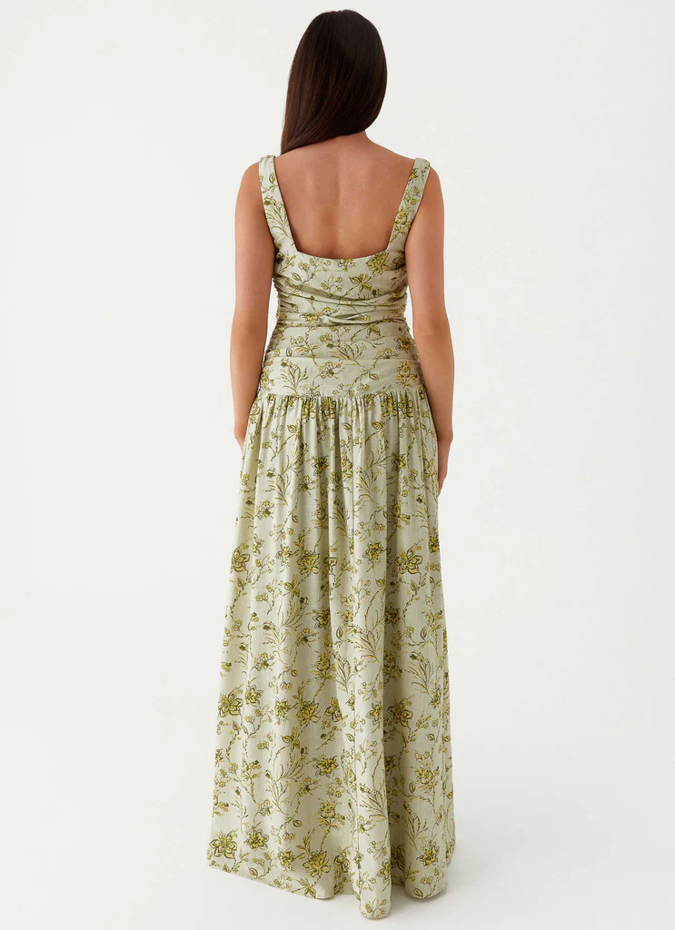 Zinna Abito Maxi in Lino – Fiori Sage Zinna Abito Maxi in Lino - Fiori Sage