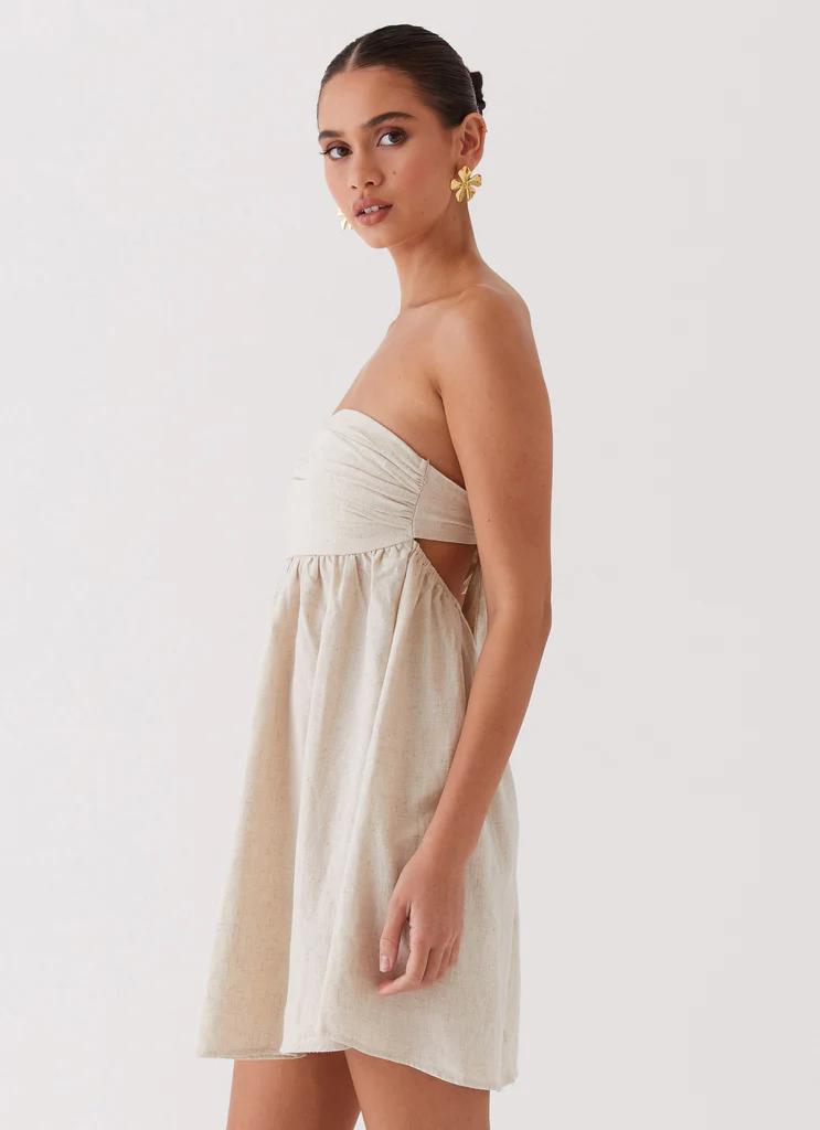 Vestito Mini in Lino Night Changes - Avena