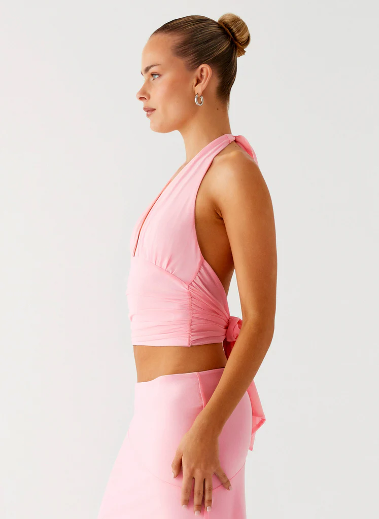 Top con scollo a halter Kerrie - Rosa Baby