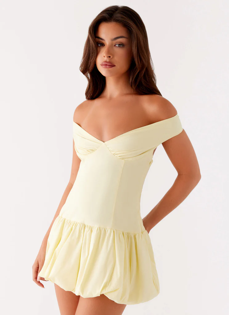 Abito Mini Senza Spalline Endless Romance - Giallo