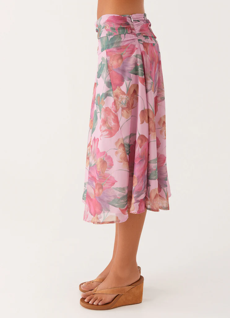 Valley Midi Skirt - Rosa Fiorato