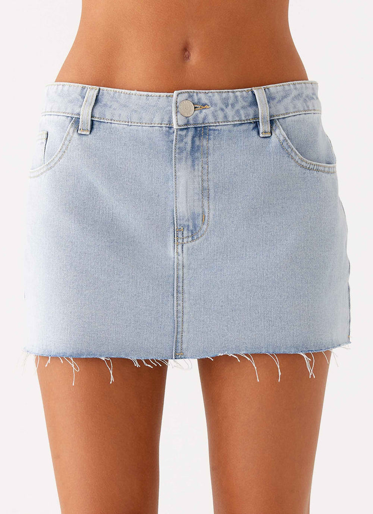 Mini gonna Kamen a vita bassa - Denim chiaro