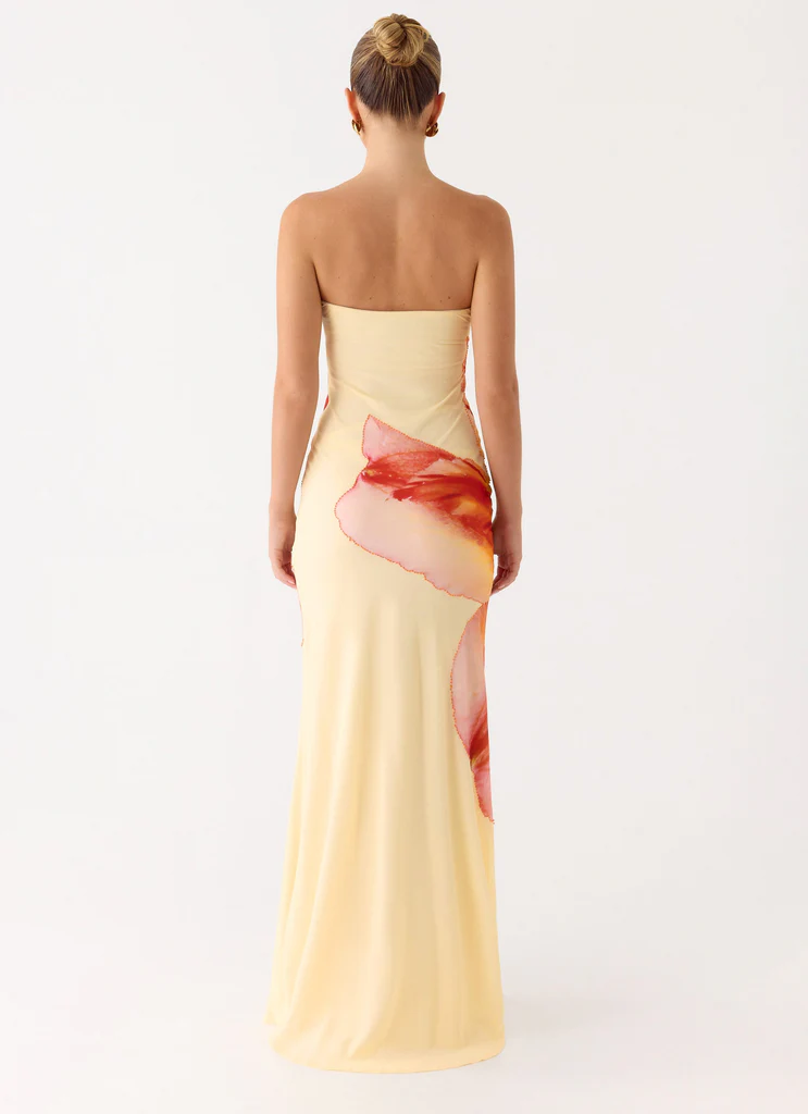 Vestito lungo con spalline senza schienale Ashwin - Stampa Sunpetal