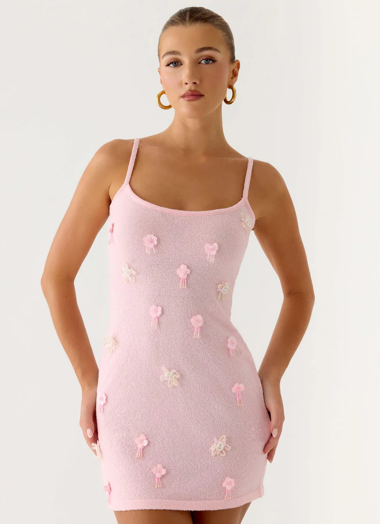 Roa Abbigliamento Mini Vestito in Maglia - Rosa