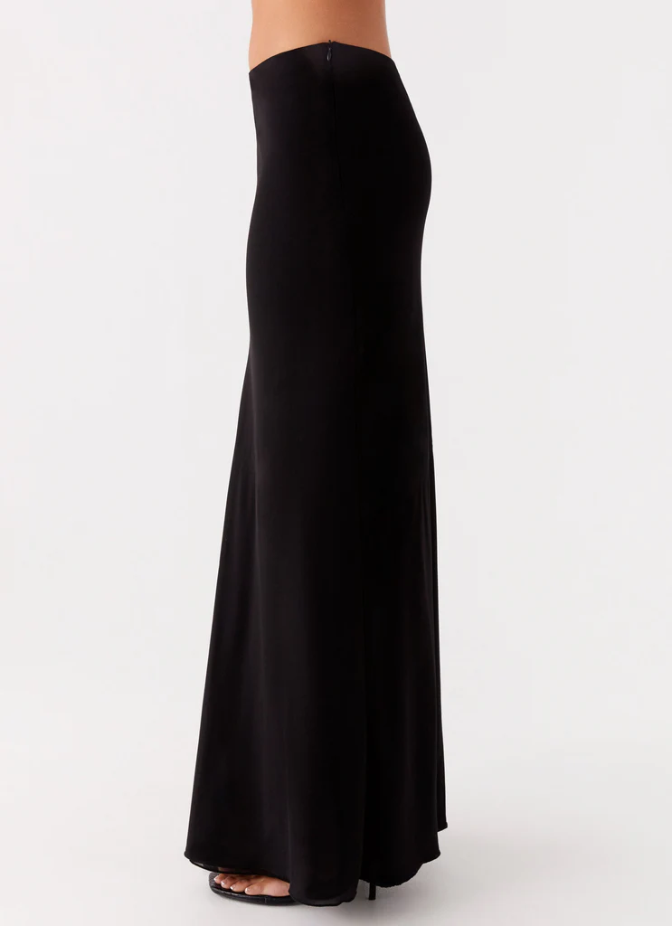 Pantalone Maxi in Chiffon Michaella - Nero