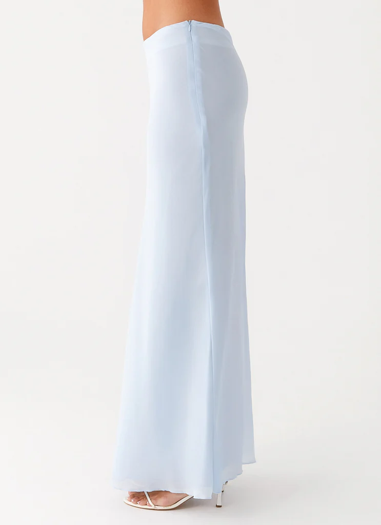 Maxi gonna in chiffon Michaella - Blu