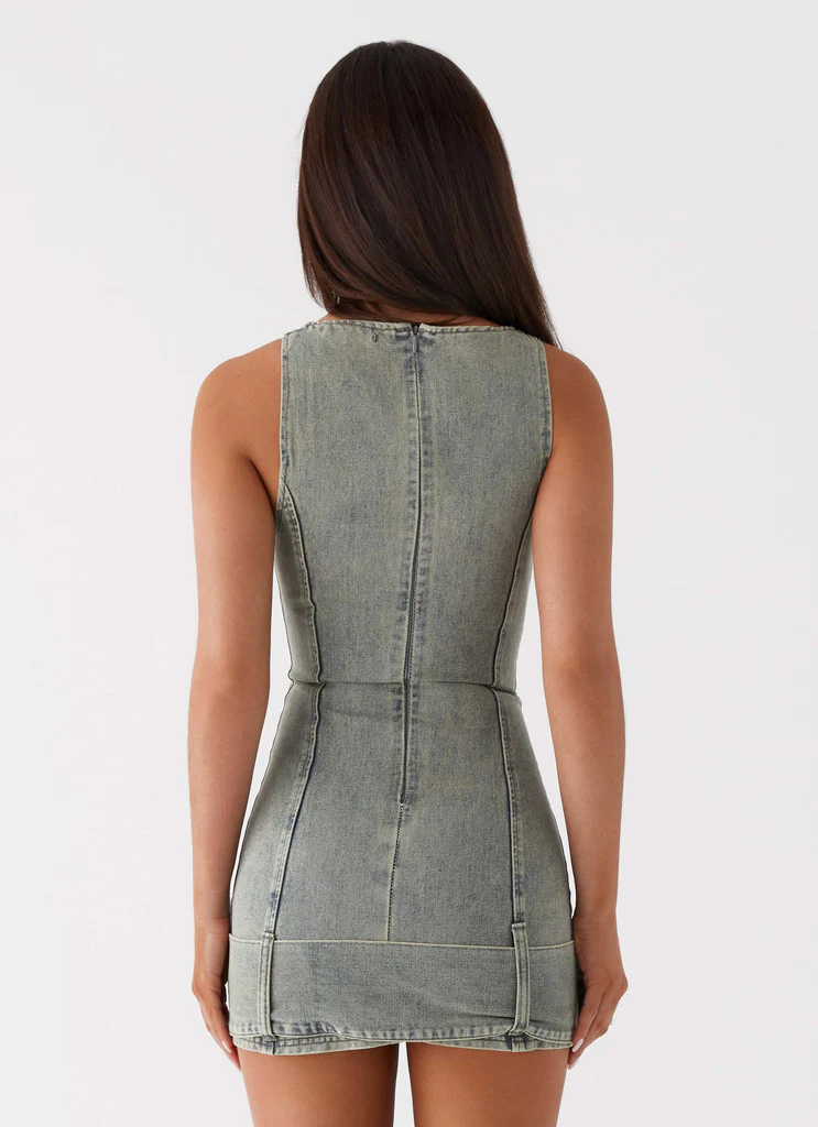 Mini Vestito Dark Matter - Denim Lavorato