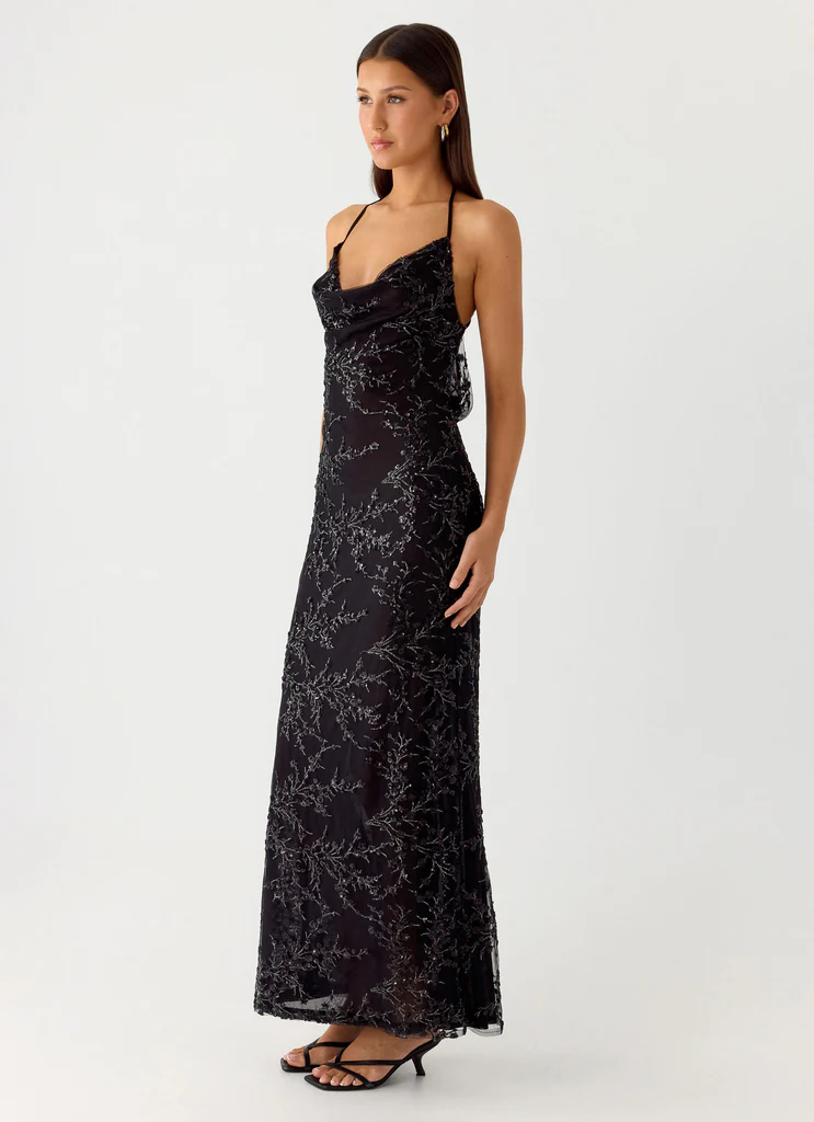 Mayim Abito Maxi con Paillettes - Nero