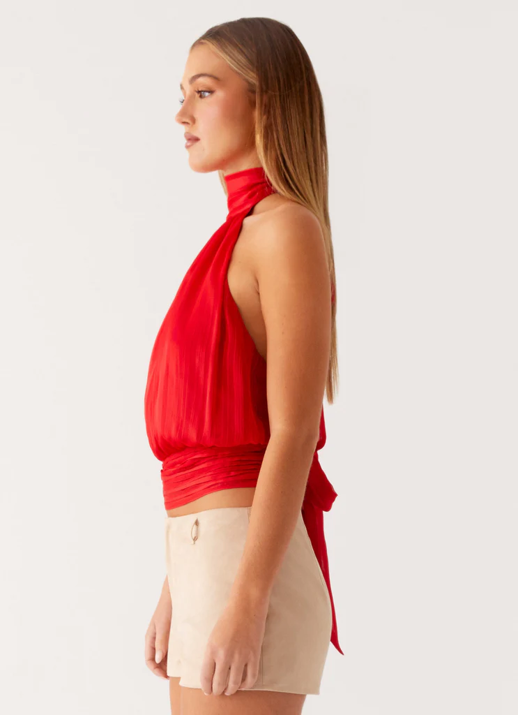 Top in Chiffon di Salice - Rosso