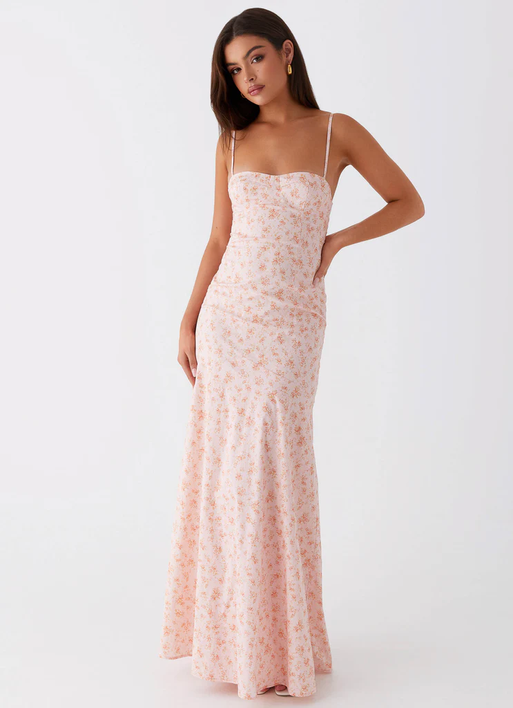 Abito Maxi Britney - Rosa Fiori Piccoli
