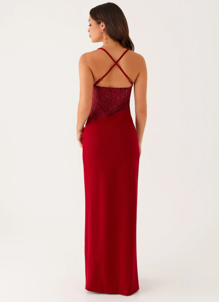 Abito Maxi Heartbreaker - Rosso Scuro
