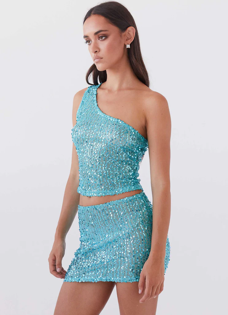 Mini gonna in paillette Neon Nights - Cristallo