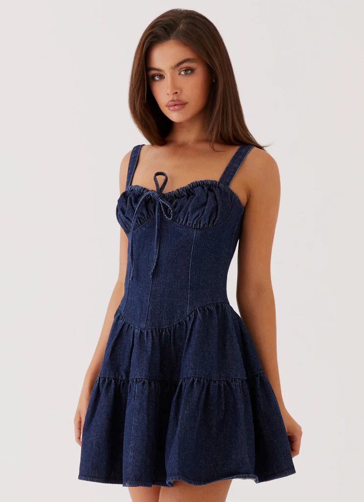 Vestito Mini in Denim Lucie - Indigo