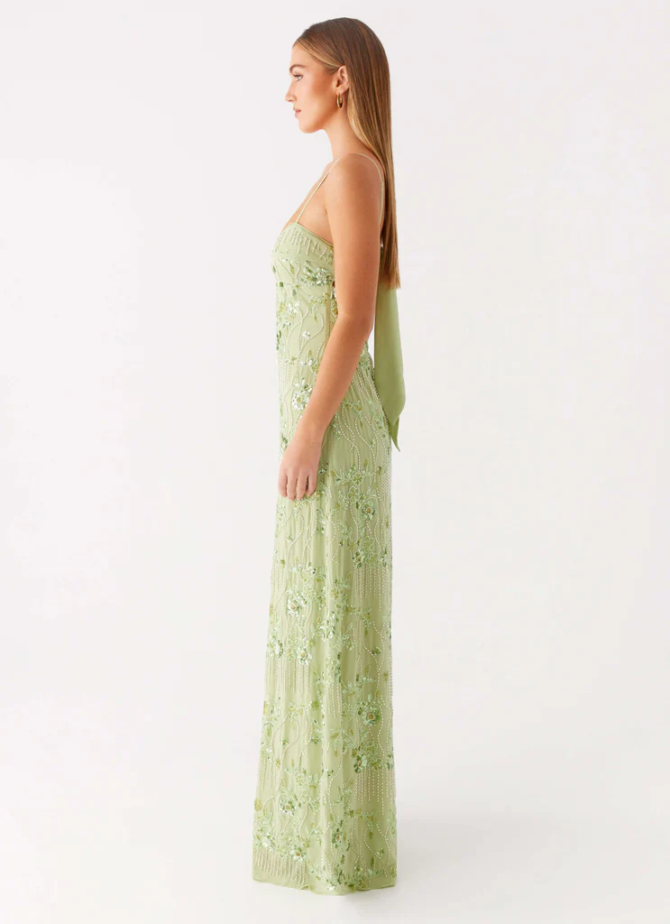 Abito Maxi con Perline Celandine - Lime