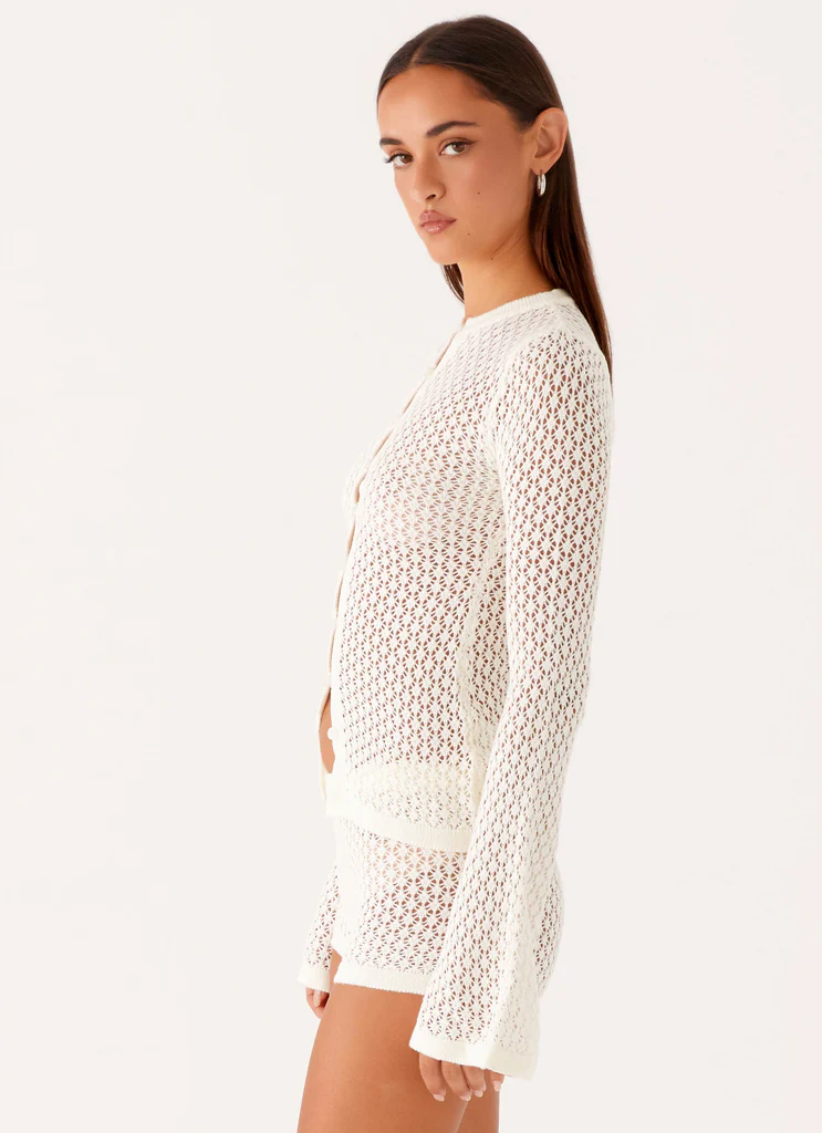 Cardigan in pizzo Molly - Avorio