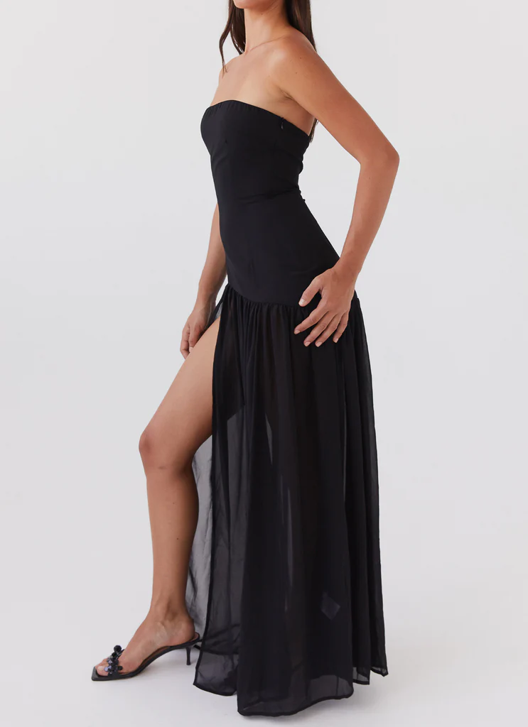 Vestito Maxi Senza Spalline Eden - Nero