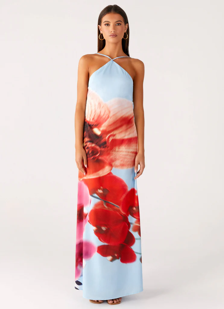 Abito Maxi Chloe - Fiore Turquoise