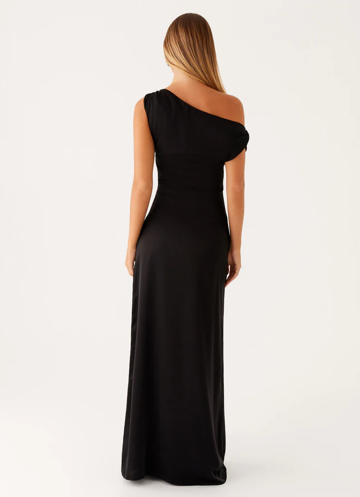 Vestito Maxi in Seta Heart of Glass - Nero