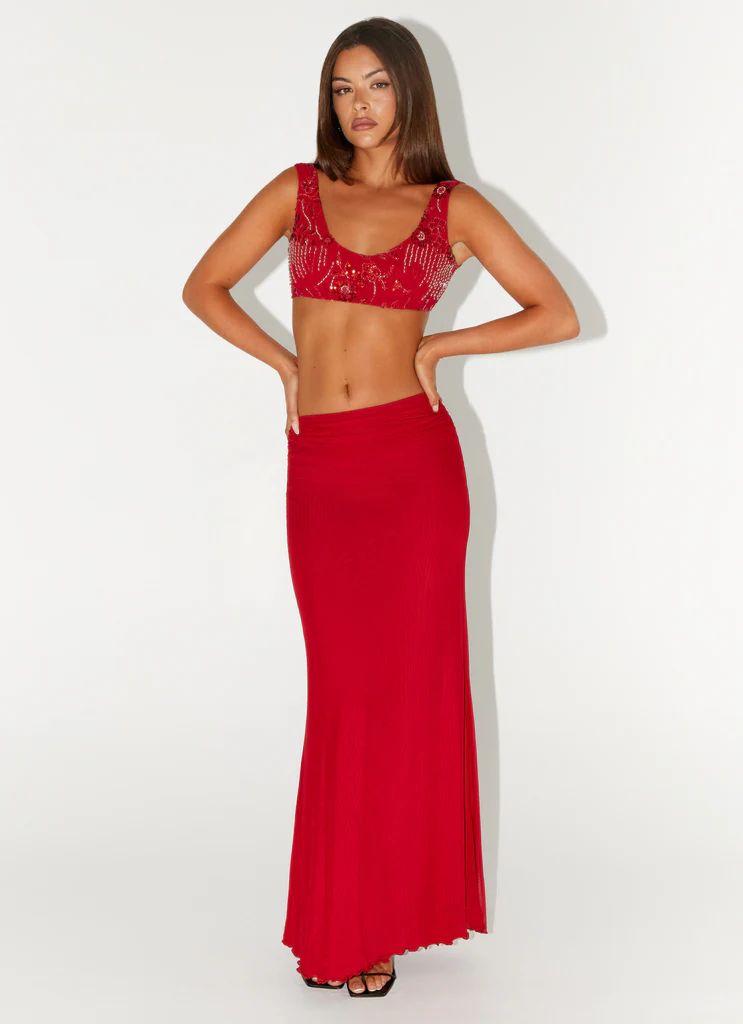 Mercer Sequin Bralette - Rosso