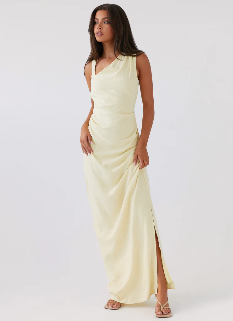Abito Maxi in Lino con Charm Daffodil - Giallo Girasole