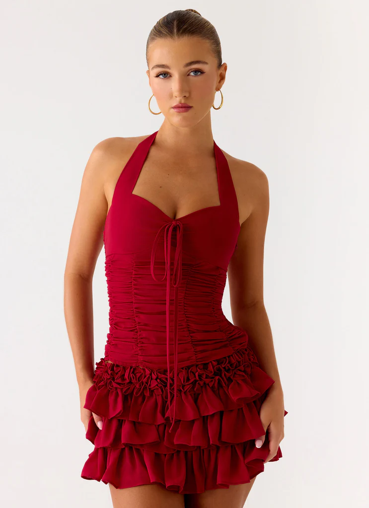 Top a spalline Someone Else - Cherry Scuro