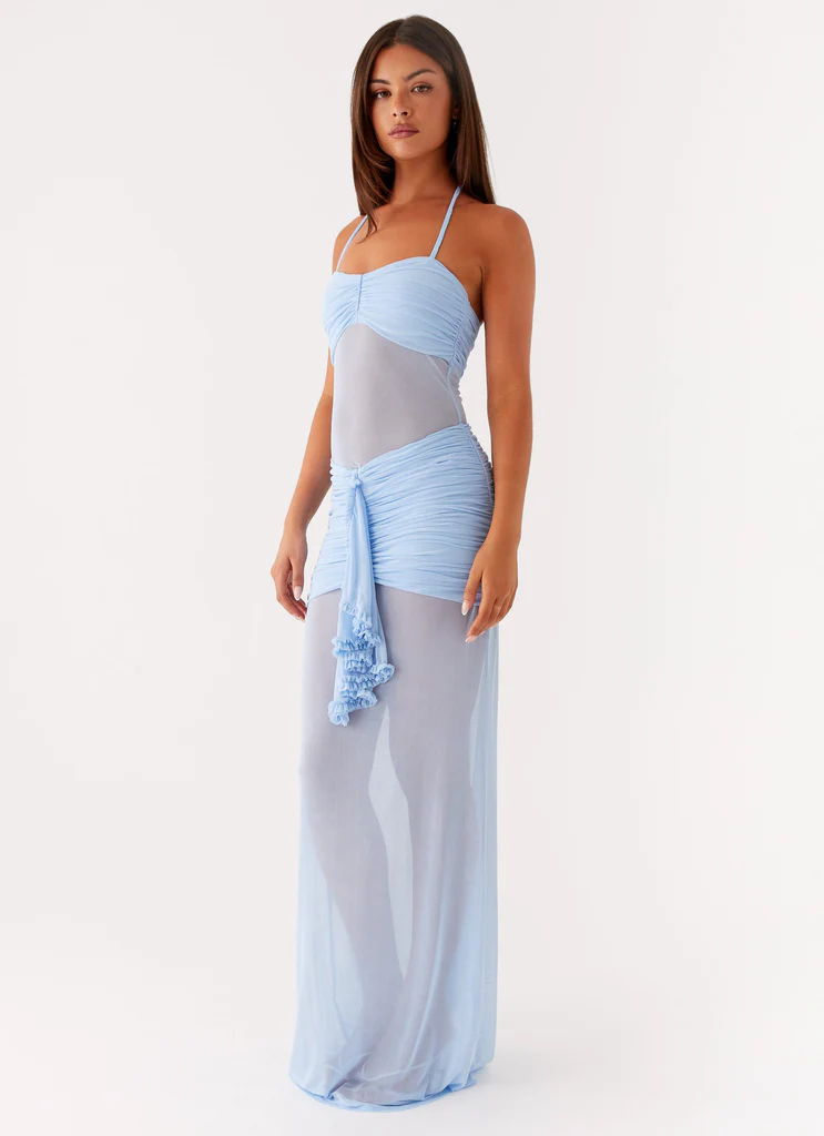 Abito Maxi con Bottoni Lily - Blu