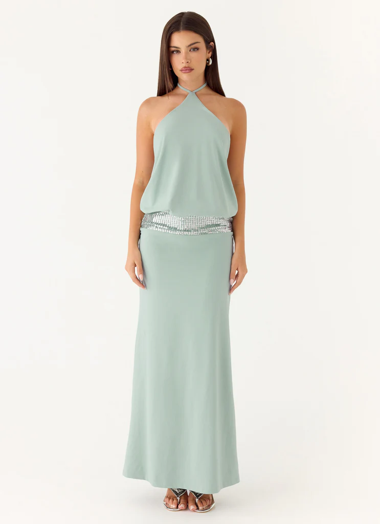 Abito Maxi Marcie con Spalline - Mint