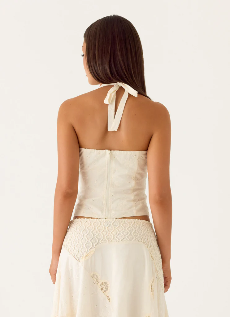 Top a spalline Cheryl Bustier - Avorio
