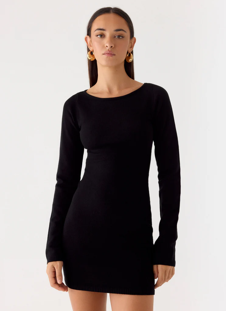 Vestito Mini in Maglia Soft Vision - Nero