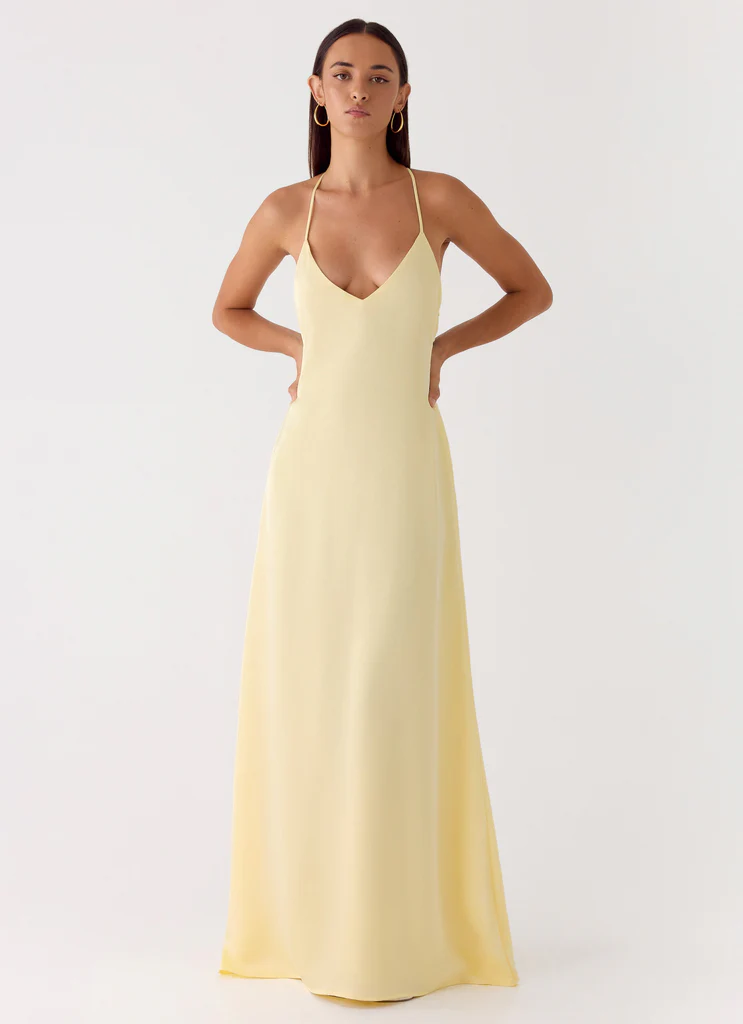 Abito Maxi Fine Line - Giallo