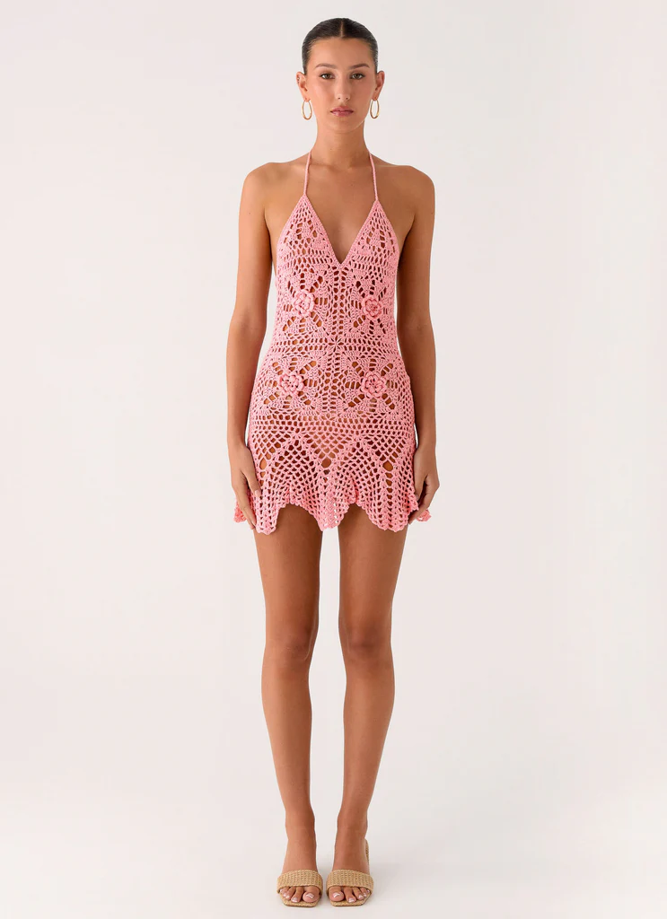Mini Vestito all’uncinetto Beach Days – Rosa Mini Vestito all'uncinetto Beach Days - Rosa