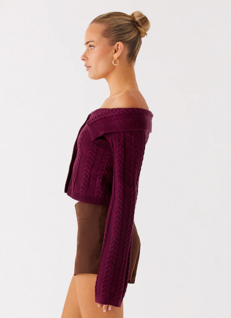 All Hours Cable Knit - Prugna