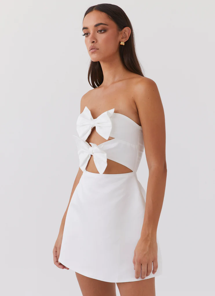 Mini Vestito con Fiocco Girl Crush - Bianco
