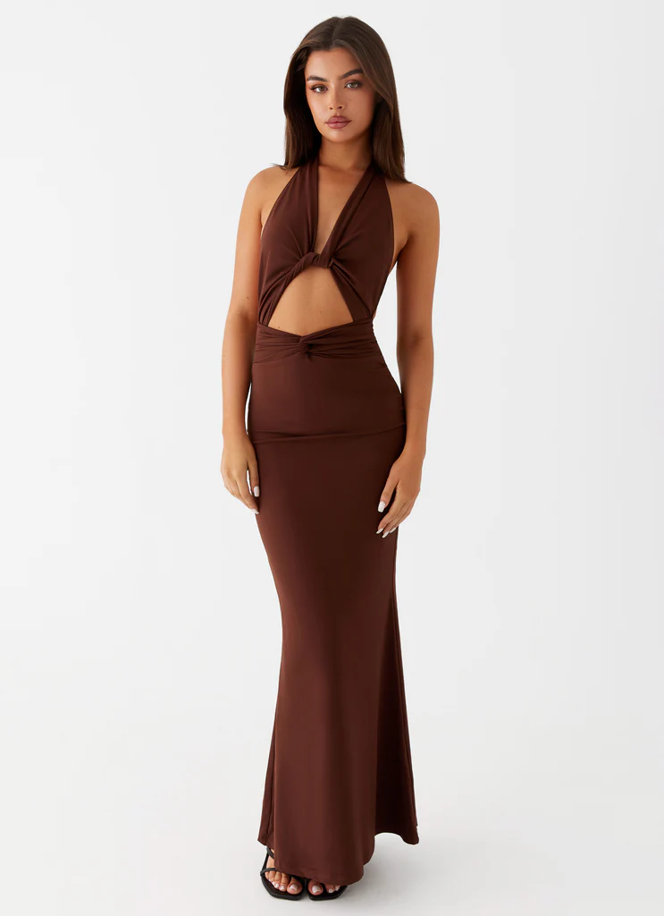 Abito Maxi Carolina Twist - Cioccolato