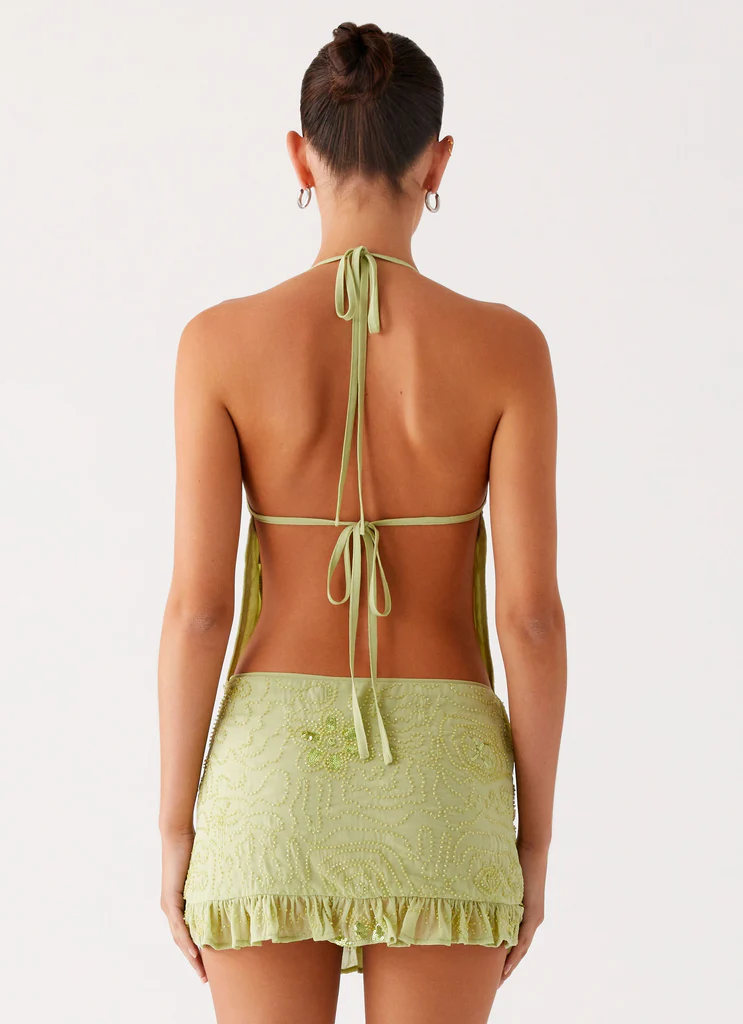 Savoir Beaded Mini Skirt - Mint