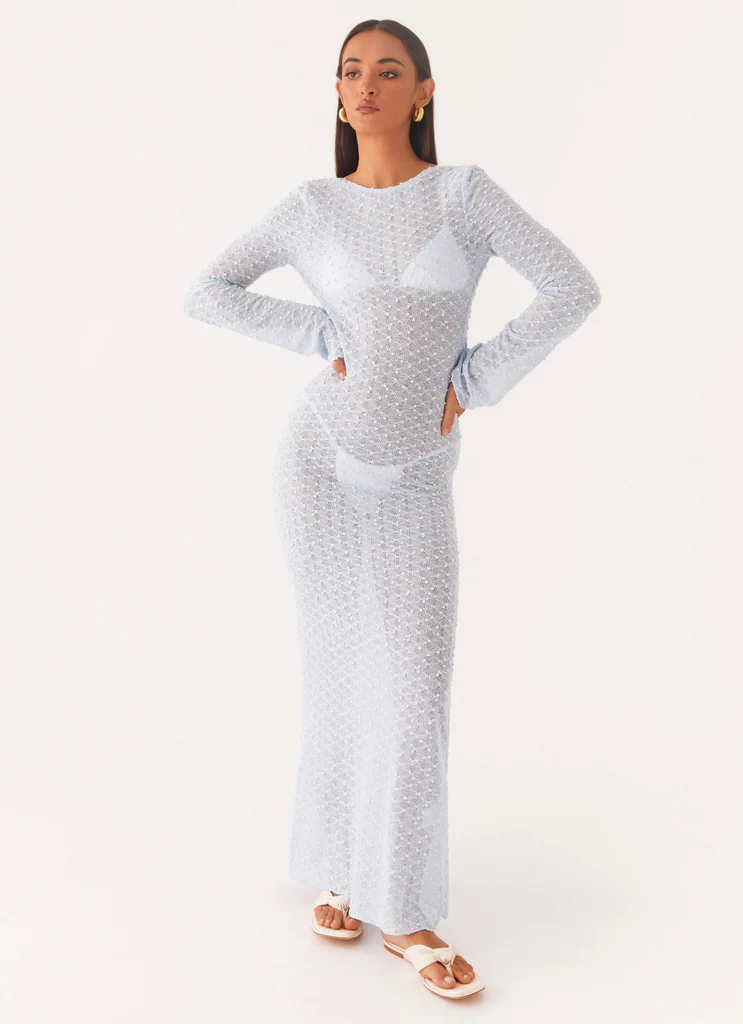 Abito Maxi A Maglia Flirtatello - Blu