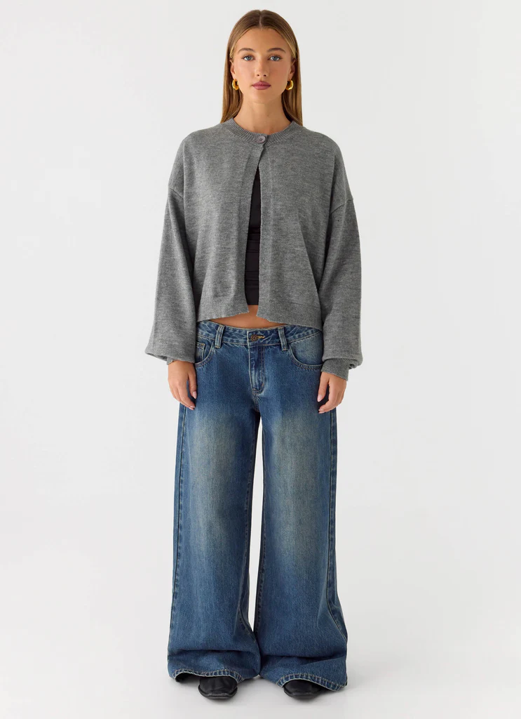 Cardigan Annie a Un Bottone - Grigio Marle