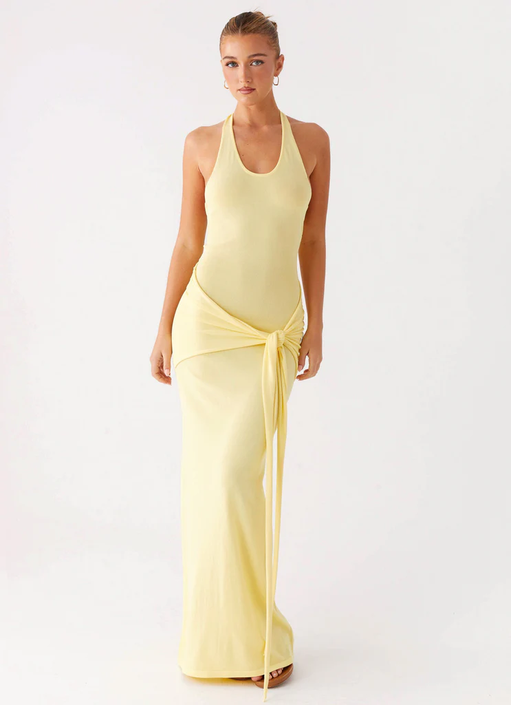 Abito Maxi in Maglia Pina Colada - Giallo