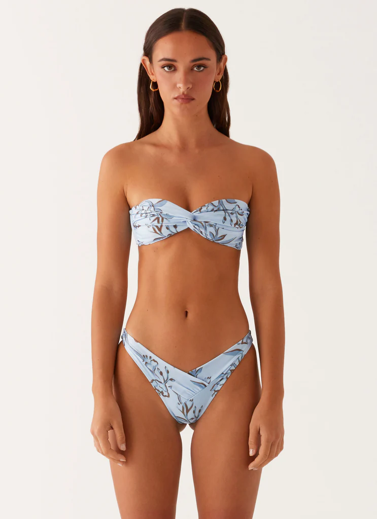 Slip Bikini Delta - Stampato Floreale Blu