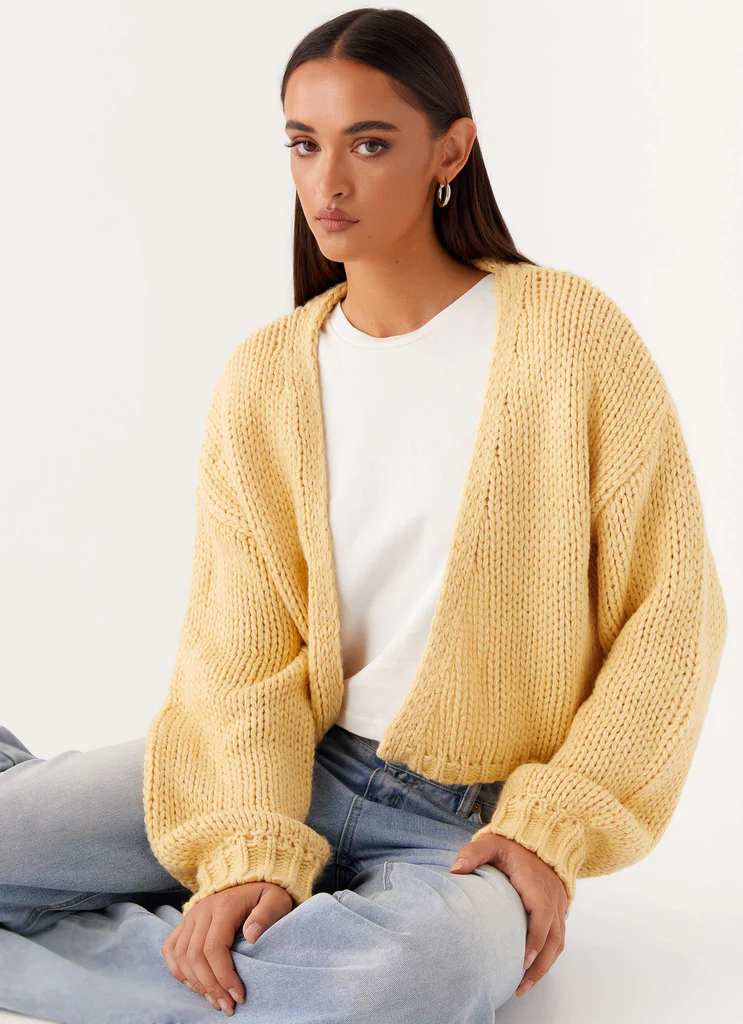 Cardigan Jasmien in Maglia - Giallo