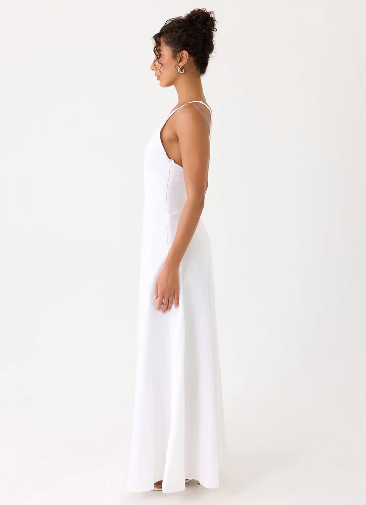 Vestito Maxi in Lino Calianna - Bianco
