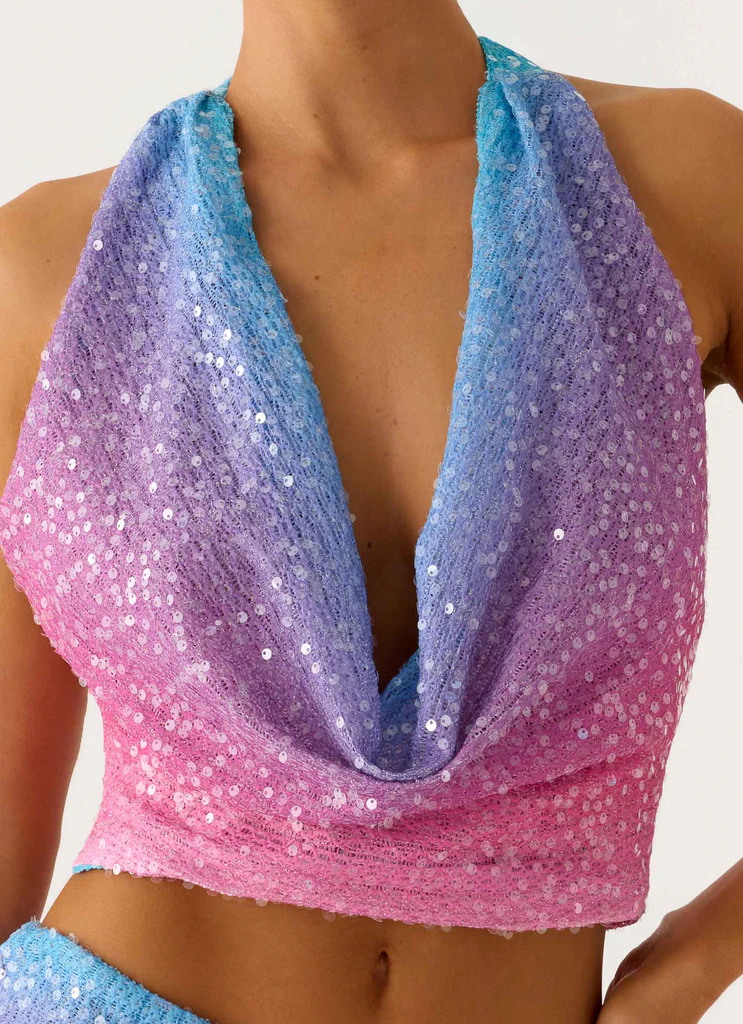 Top in maglina con strass One More Time - Ombra disco