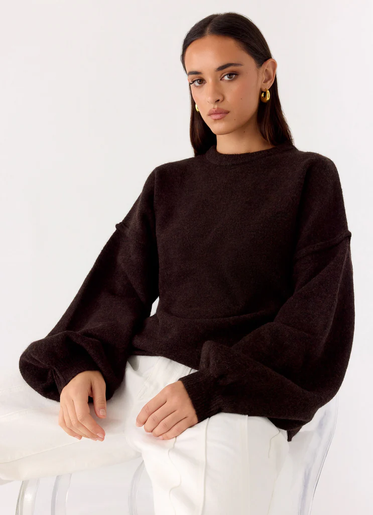 Jack Maglione Oversized in Lana - Cioccolato