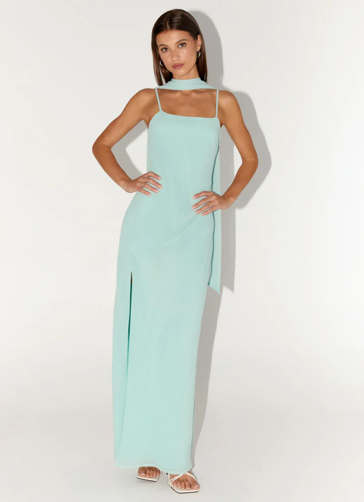Eternelle Vestito Maxi Scollatura Quadrata - Turchese