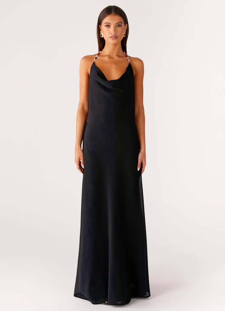 Vestito Maxi Cowl Morning Crush - Nero