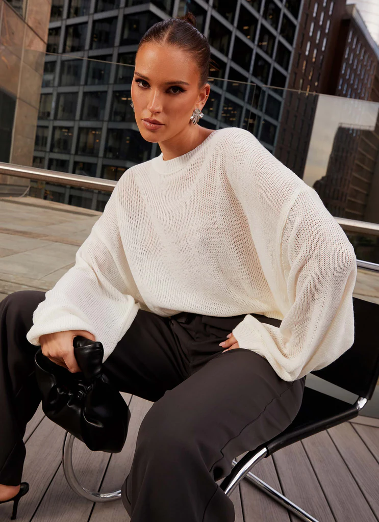 Maglione Lavorato Oversized Tyla - Bianco