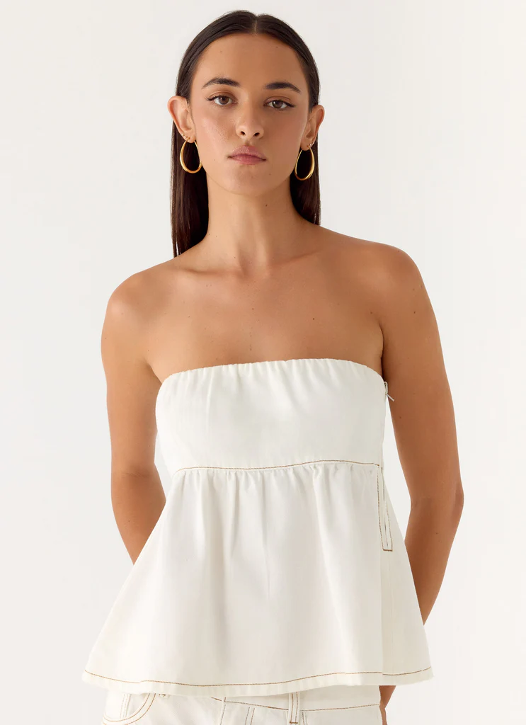 Top in Denim Nathan – Bianco Top in Denim Nathan - Bianco