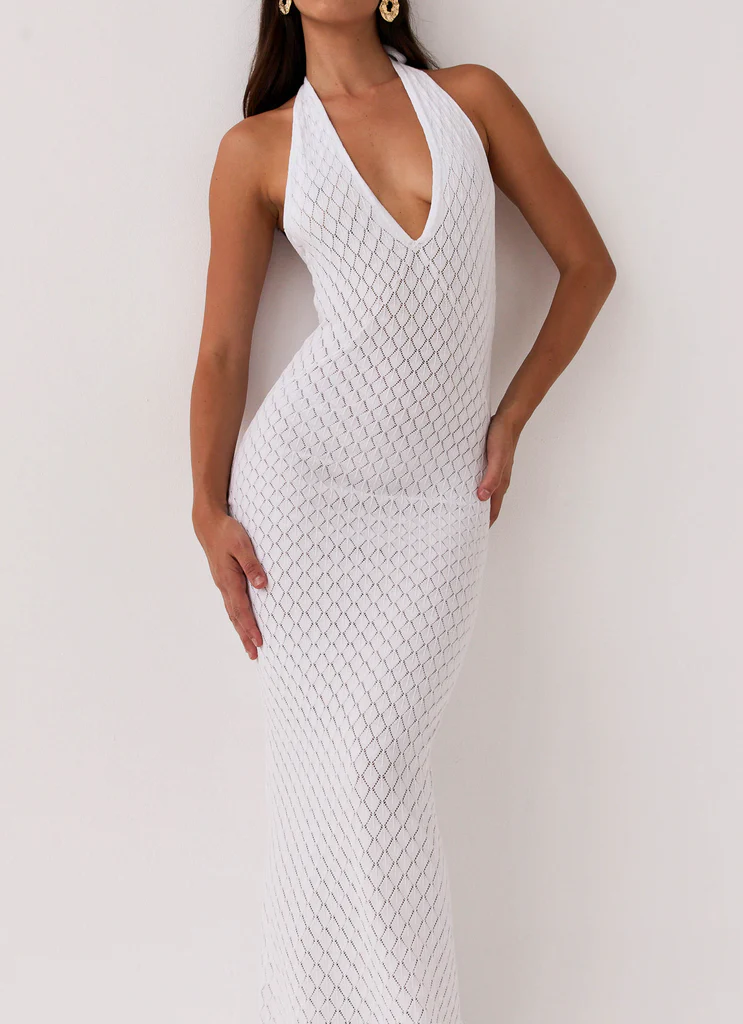 Abito Maxi in Maglia Herald Angels - Bianco